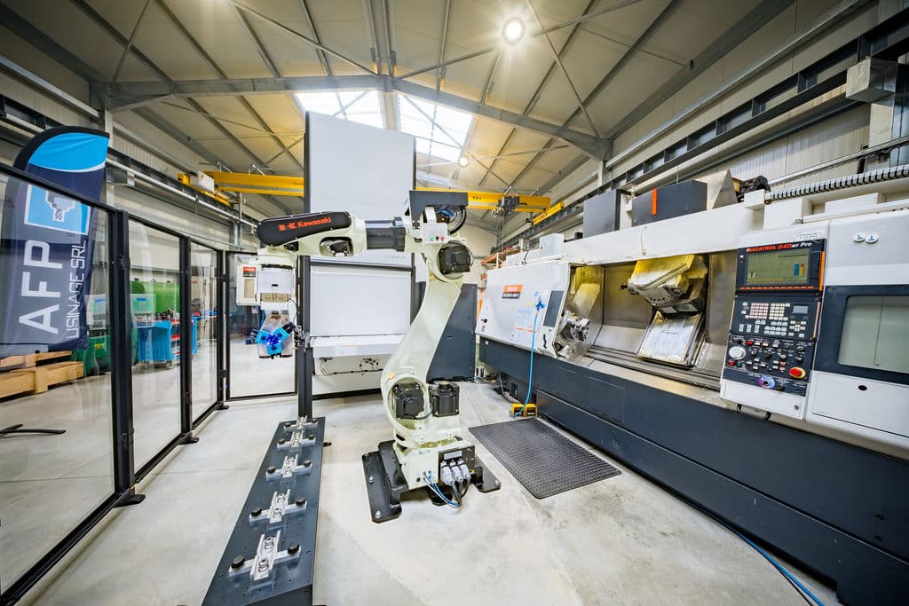 The robotic cell at AFP Usinage, where Servo-Flex was born